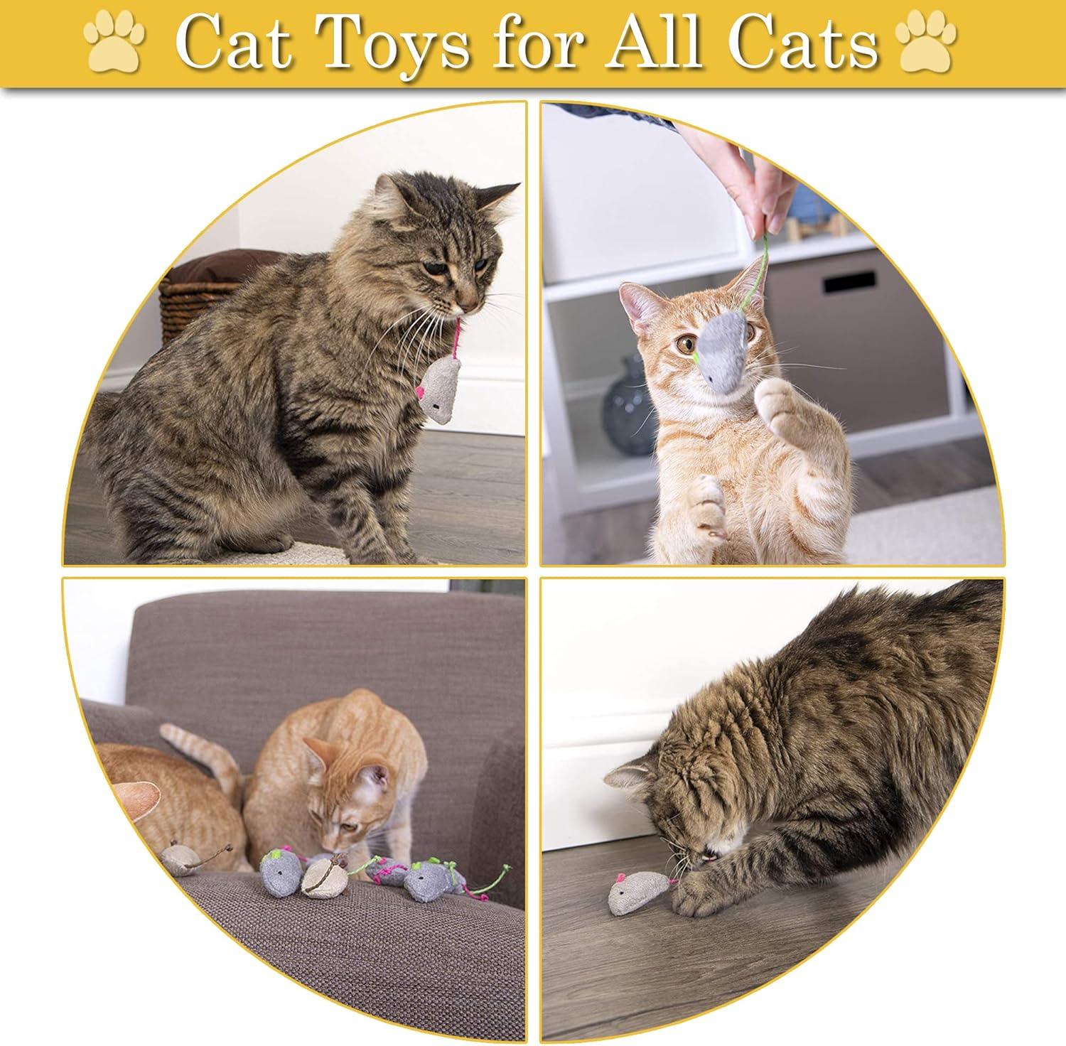 6 Pack Cat Toys Catnip Mouse Toys Cat Toys for Indoor Cats Adult Cat Mouse Toys Catnip Kitten Toys Simulation Catnip Soft Toy for Cat Playing Chewing Teeth Cleaning