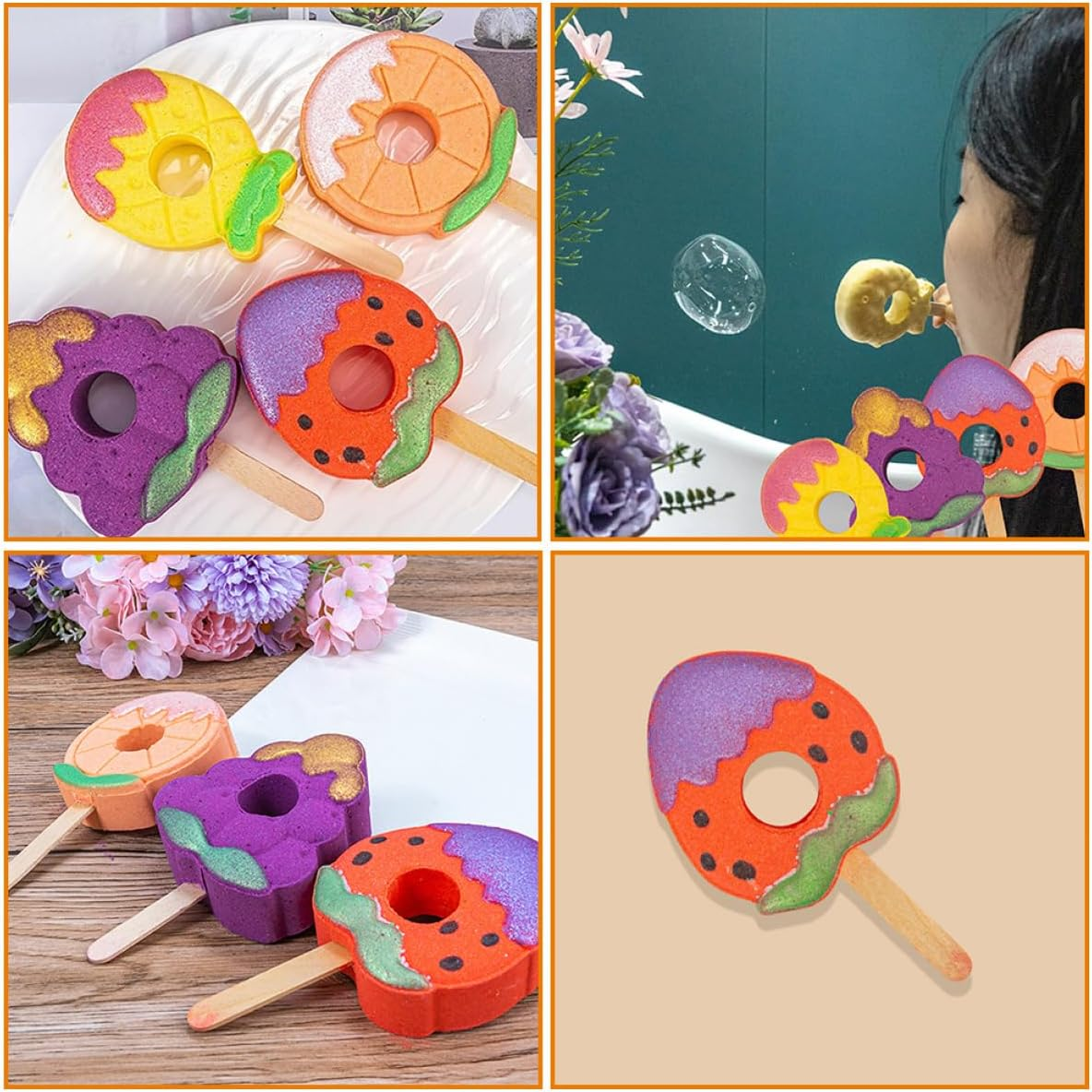 FOYTOKI 4Pcs Ball Essential Oil Creative Bathing Bomb for Boys and Girls Adults image number 5