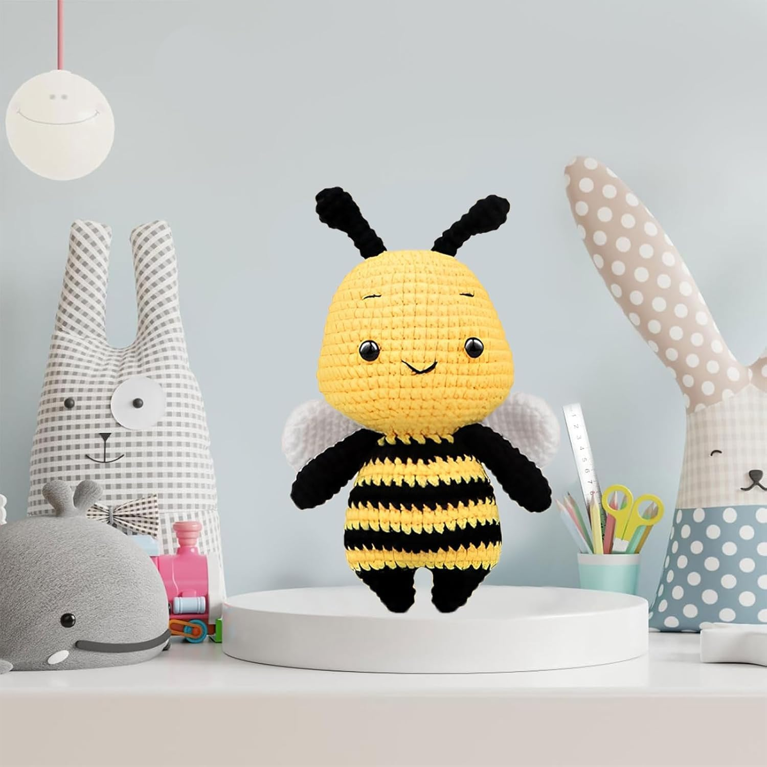 Crochet Kit for Beginners,Crochet Animal Kit for Beginners with Step-By-Step Video Tutorials,Learn to Crochet Kit for Kids Ages 13+ and Adults,Crochet Decoration Supplies DIY Craft Gift,Crochet Bees image number 1