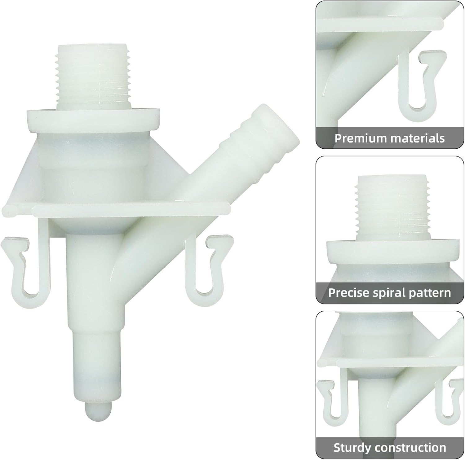 2 Pack 385311641 RV Toilet Water Valve Replacement Kit, Pedal Flush Toilet Valve Parts with Hose Clamps Mesh Filters and Screws Compatible with Dometic & Sealand 300 310 320 Series image number 1