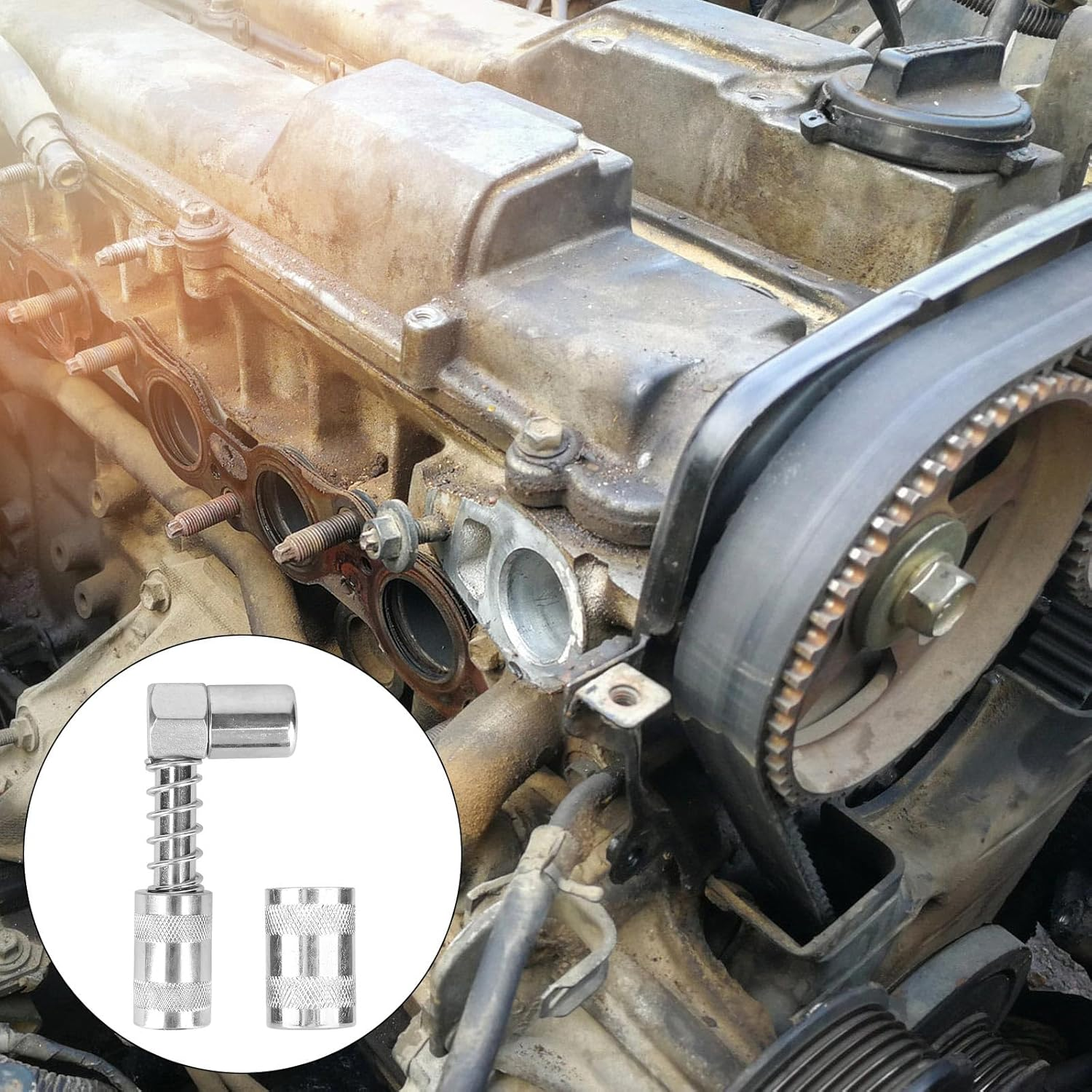 90 Degree Grease Gun Coupler, 90 Degree Grease Gun Adapter Tip Accessory Gear Oil Connector Adapter Fitting in Tight Spaces for Car Truck Maintenance image number 3