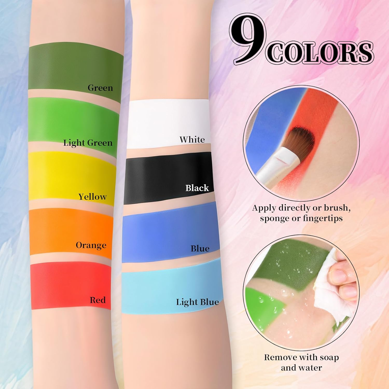 YBUETE Green Face Body Painting Stick, Professional Full-Coverage Cream Green Face Paint for St. Patrick'S Day Halloween SFX Witch Monster Cosplay Makeup,Washable Body Paint for Adult Carnival