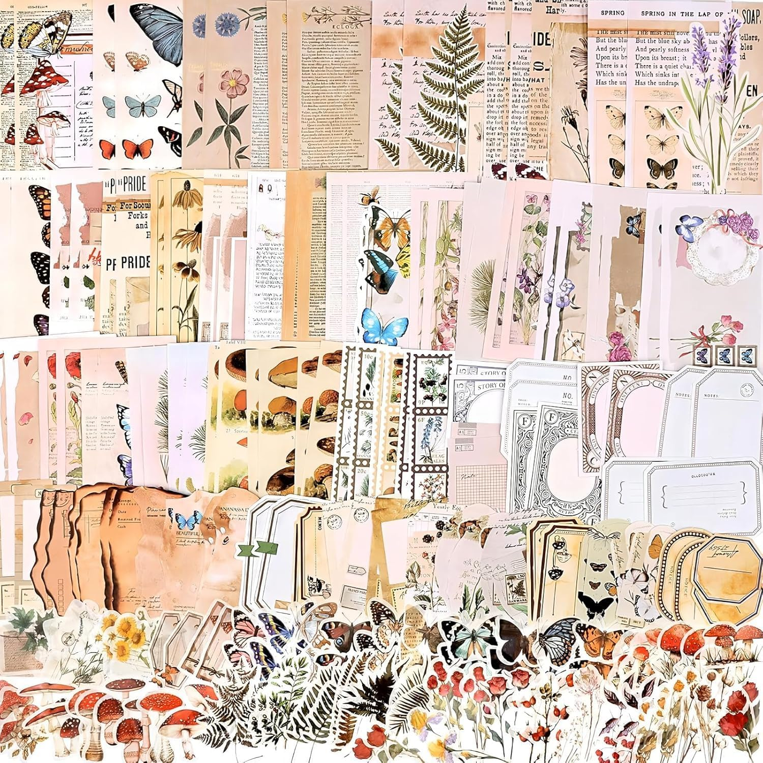 OSYLICT Vintage Scrapbook Supplies Pack,Space Moon Stickers Paper for Art Journaling Bullet Junk Journal Planners DIY Craft Notebook Collage Album Aesthetic Picture Frames