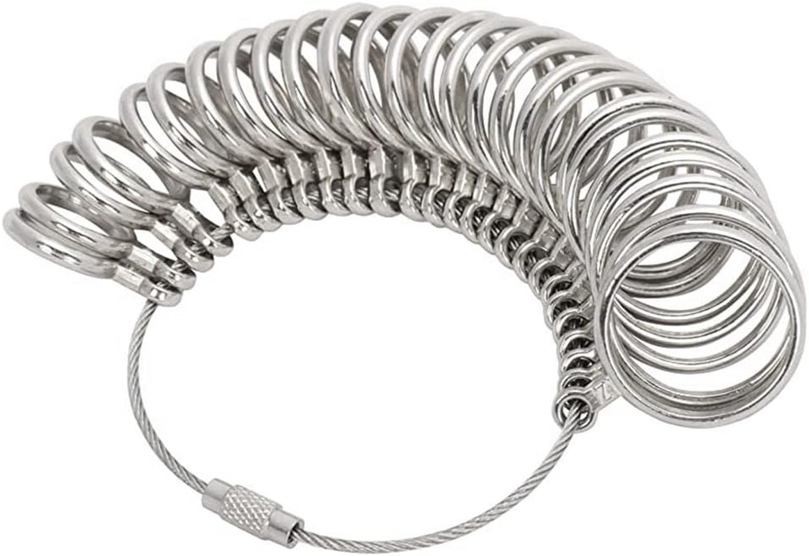 26Pcs A-Z Australian + UK Ring Sizer Stainless Steel Measuring Gauge Size Sizing image number 1