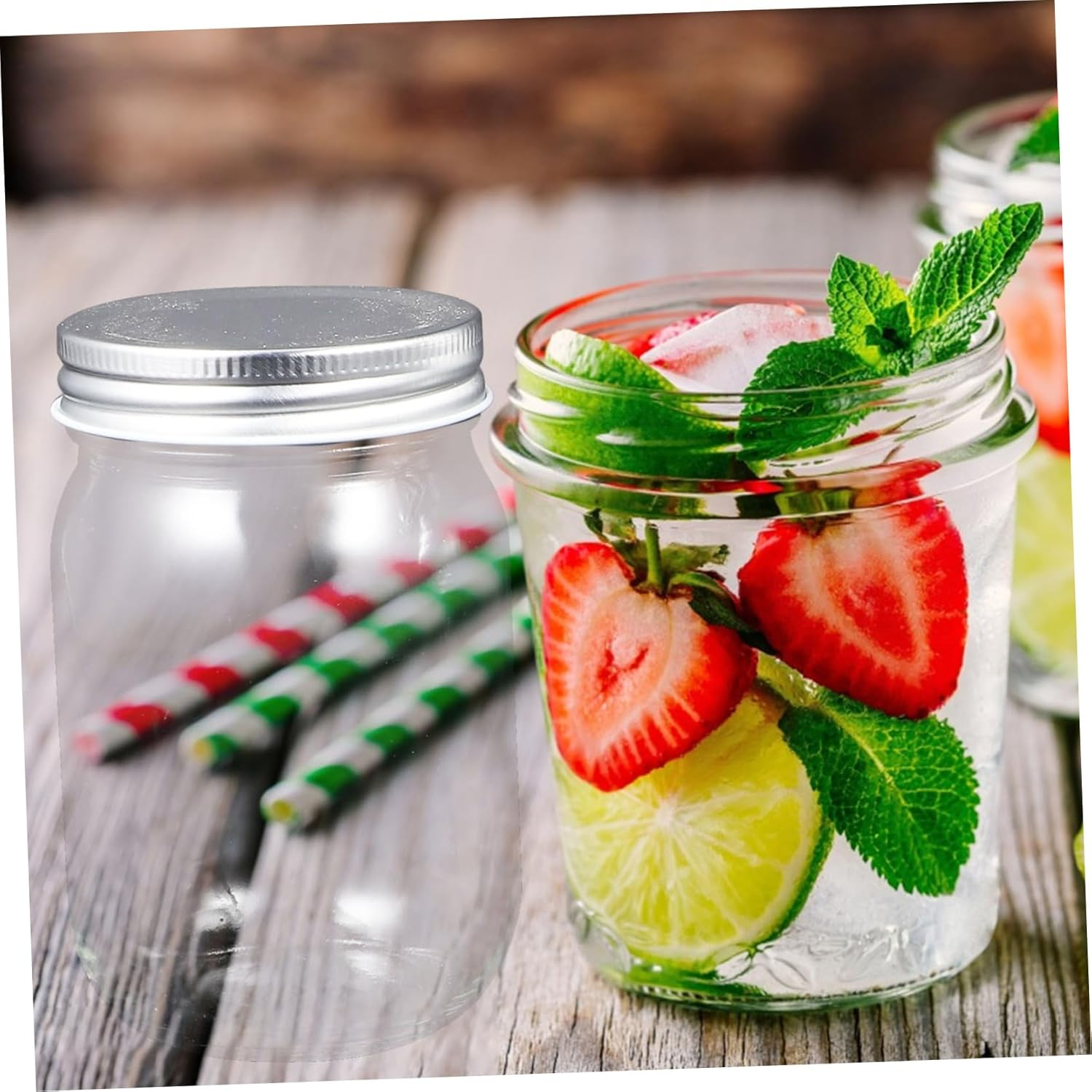 CIYODO 4Pcs Jam Jars Lids Sealing Storage Containers for Home for Preserving Spices Cookies Honey More image number 5