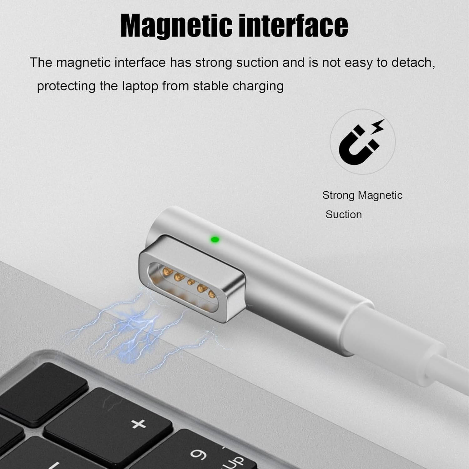 Vonzuda 65W USB-C to L-Tip Magnetic 1 Cable，Type-C to Mag-Safe Charging Cable Compatible with Macbook Air/Pro 2006-2012,1.8M (White)