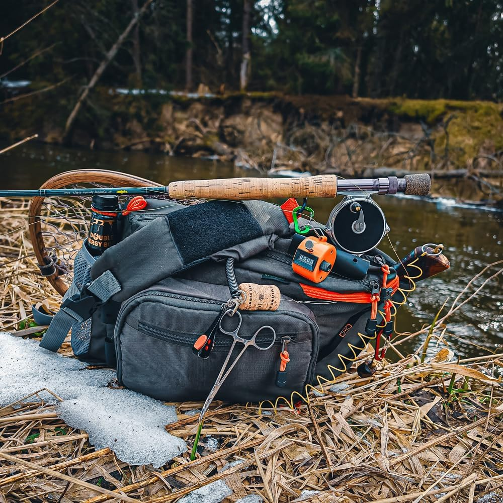 Raprance Fly Fishing Sling Bag Shoulder Bag Waist Packs Fishing Tackle Storage image number 3