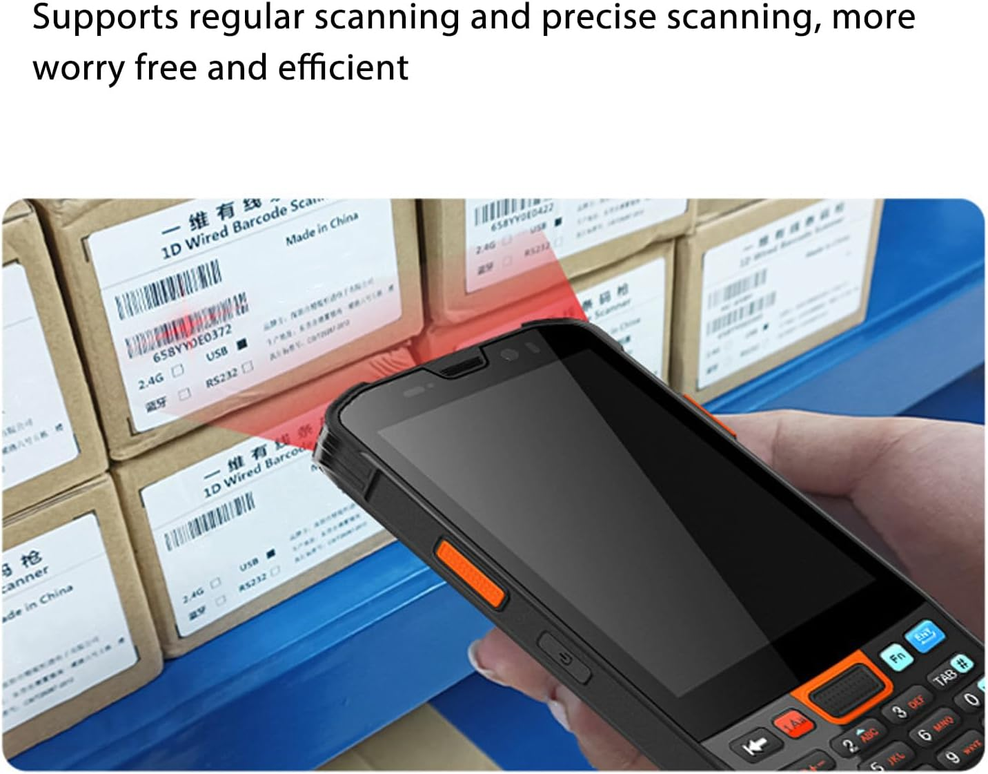 Handheld Data Terminal Mobile Computer, Android 11 Handheld Computer 4G Wifi Bluetooth 1D 2D Barcode Scanner, 3GB AM and 32GB ROM, Inventory Scanner for Warehouse image number 6