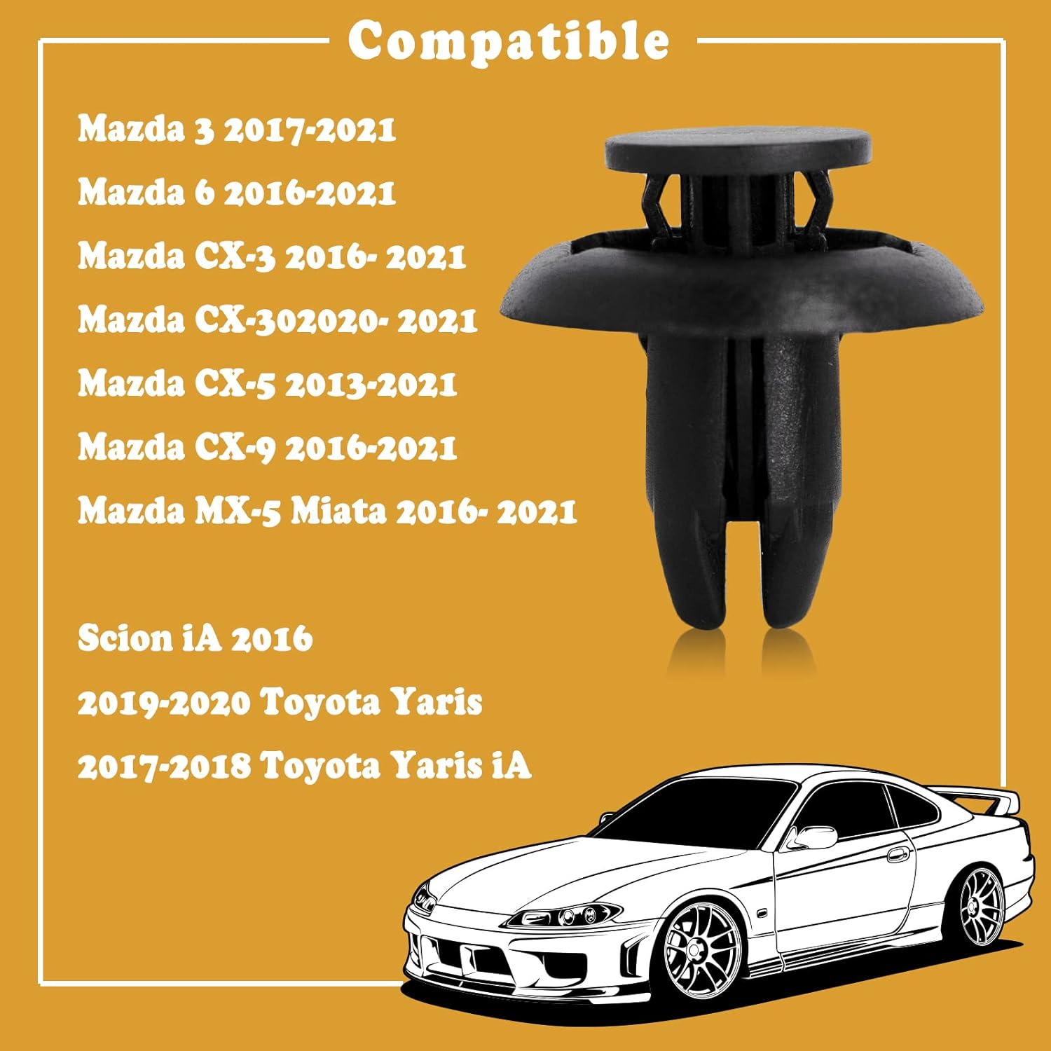 20Pcs Bumper Engine Cover Fender Liner Splash Shield Push-Type Retainer Clip Compatible with Mazda B45A-56-146A 90118-WB048