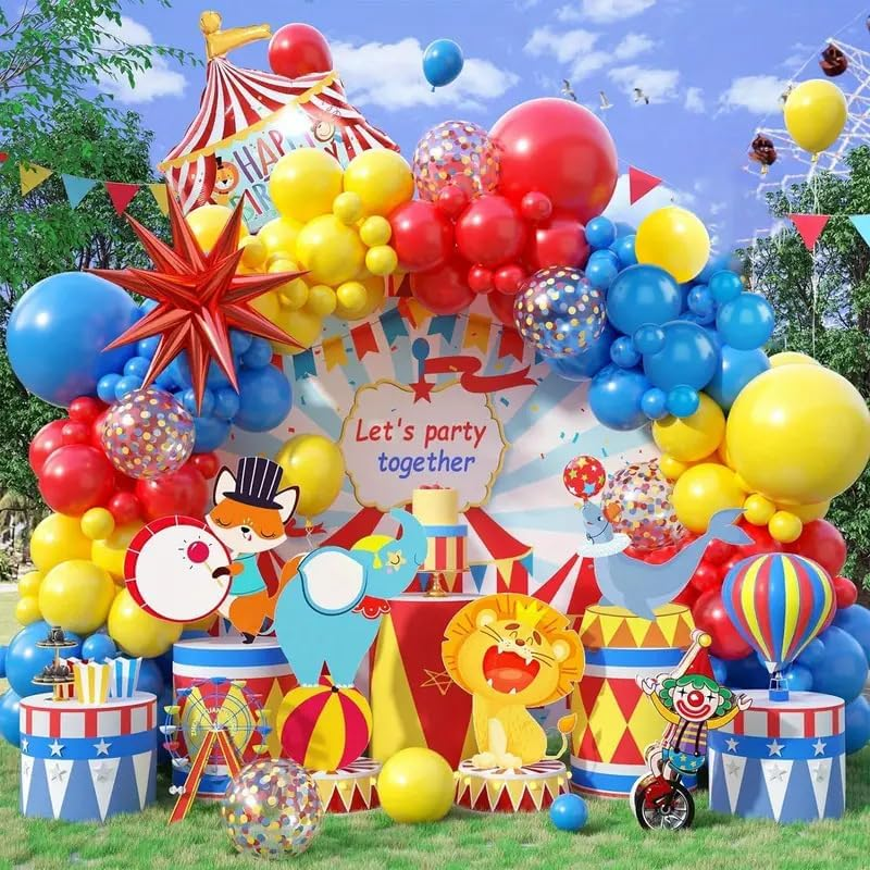 Circus Themed Balloon Wreath Explosion Star Performance Stage Balloon Chain Set, Birthday Party Decoration（110 PCS） image number 3