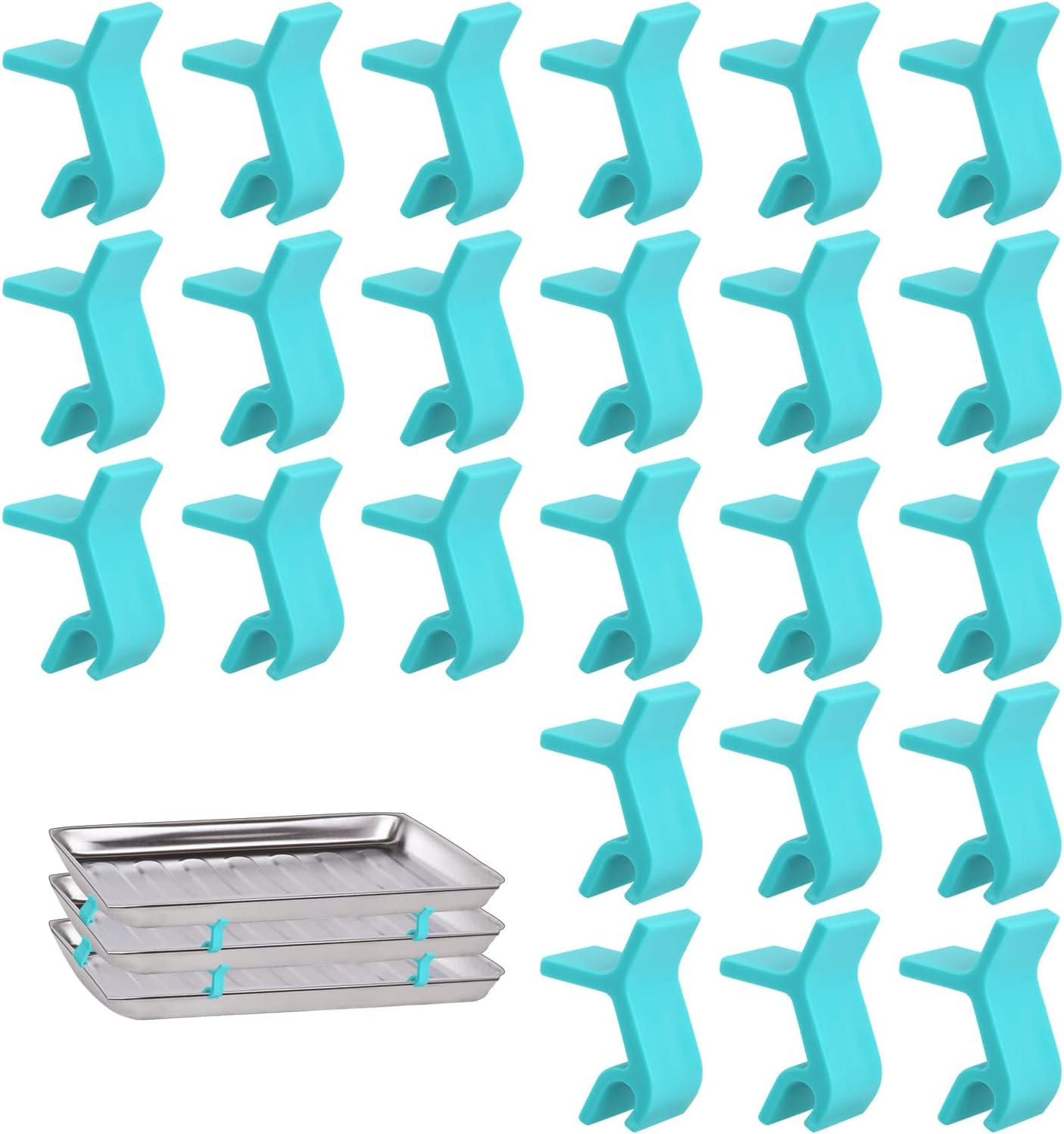 24Pcs Baking Sheet Stackers, Reusable Baking Tray Stackers Layered Baking Pan Tray Stackers Stacking Holder Cookie Sheet Stacker for Home Kitchen Freeze Dryer Trays image number 6