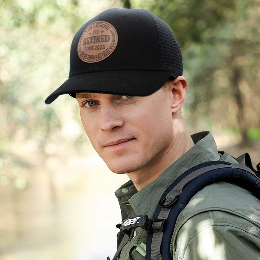 Eachnice the Legend Has Retired since 2025 Leather Patch Hat Adjustable Baseball Caps Trucker Hats Retirement Gifts Men Women image number 5