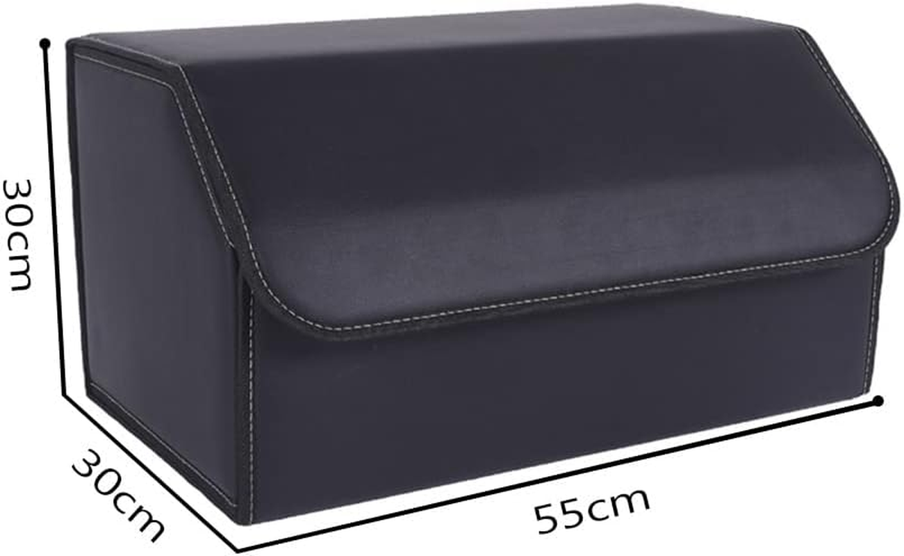 SOGA Leather Car Boot Collapsible Foldable Trunk Cargo Organizer Portable Storage Box Black Large image number 3