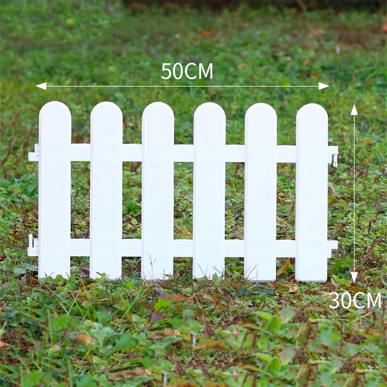 White Garden Picket Fence Ornamental Grass Lawn Border for Villas (50&times;30Cm / 19.7X11.8In) image number 1