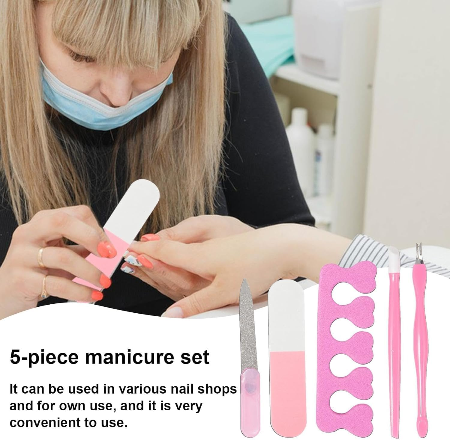 Nail Care Set, 5-Piece Manicure Set - 5-Piece Manicure Care Set, Safe for Manicure for Balls, Travel, Parties and Dates image number 5
