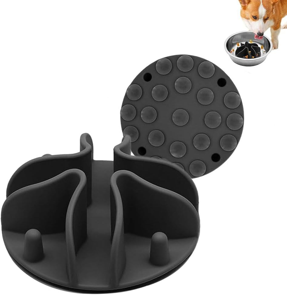 1 Pcs Slow Feeder Cat Bowl Insert,Silicone Slow Feeders for Cats and Dogs,Anti Slip Slow Food with Suction Cup,For Small, Medium, Large Dogs and Cats image number 4