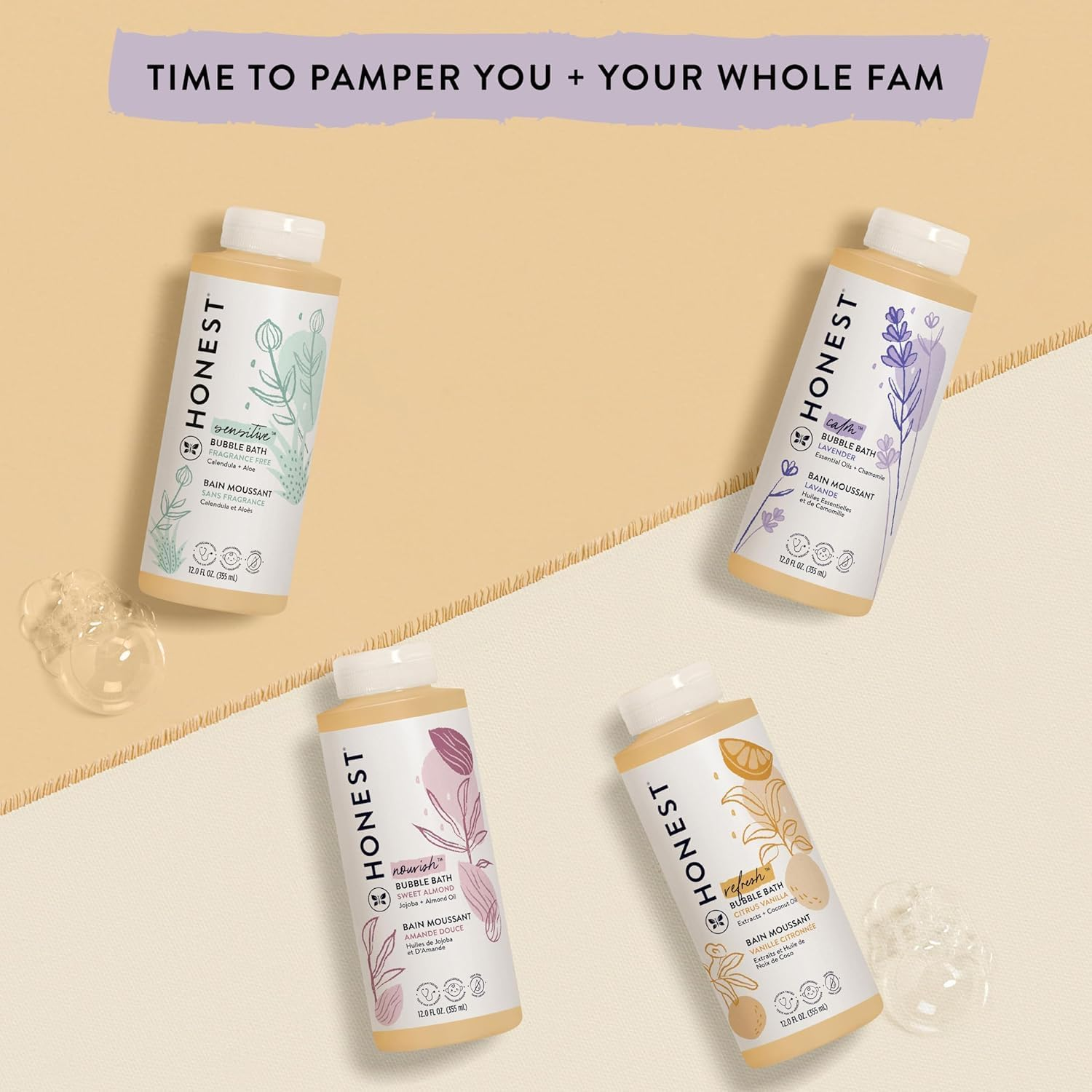 The Honest Company Purely Simple Bubble Bath, Fragrance Free, 12 Fl Oz (Pack of 1)