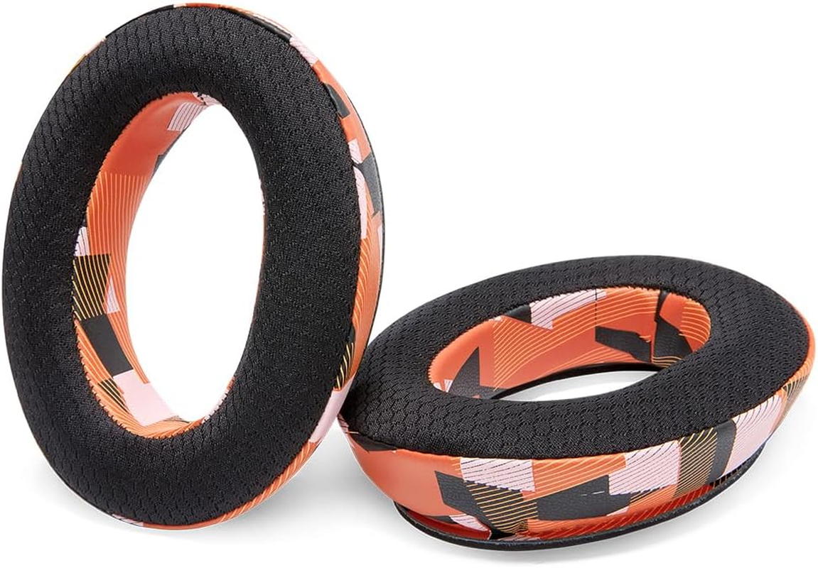 WC Freeze QC35 - Cooling Gel Ear Pads for Bose QC35 & Qc35Ii (Quietcomfort 35) Headphones & More | Breathable Sports Fabric, Cooling Gel, Extra Thick & Cooler for Longer | Orange Prism - Black image number 7