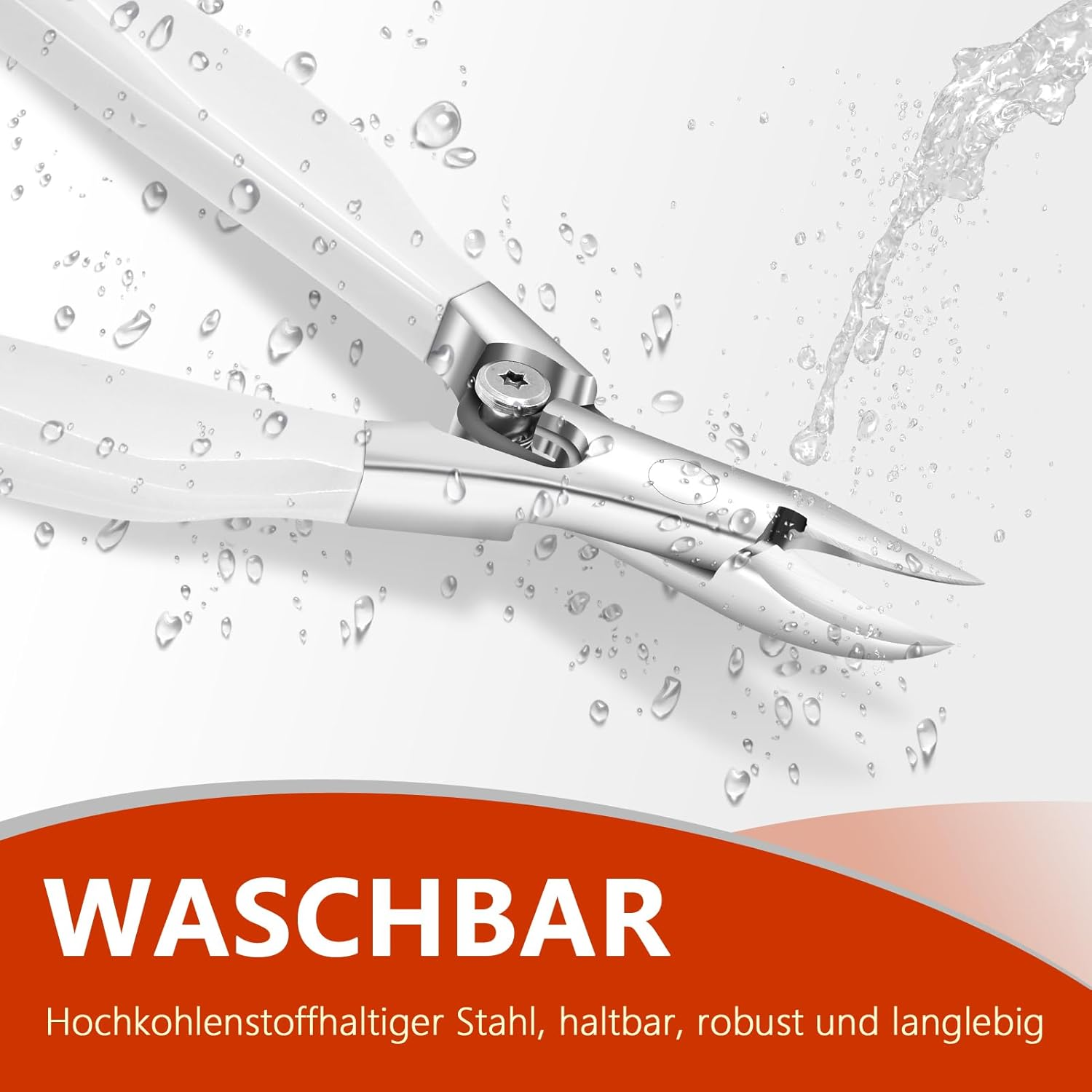 Precision Nail Scissors for Toenails and Fingernails, Sharp Stainless Steel Foot Nail Scissors for Thick and Deep Ingrown Toenails (White) image number 1