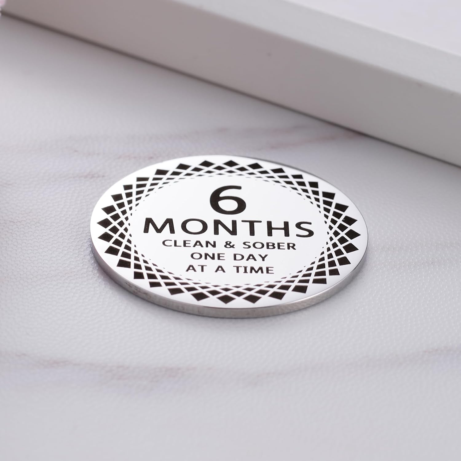 Ukodnus 1 to 11 Months Sobriety Coin, 1 to 30 Years Sober Coin, Clean & Sober One Day at a Time, Recovery Token, AA Anniversary Medallion Chip Gifts, Alcoholics Anonymous image number 1