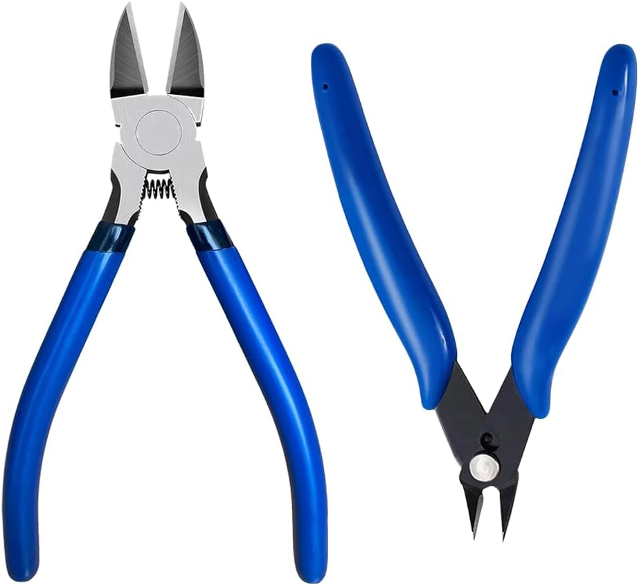 2 Pack Wire Cutters Set, 6" and 5" Ultra Sharp Flush Cutters, Sharp Diagonal Cutters for Crafts, Jewelry Making, Electronics(Blue) image number 4