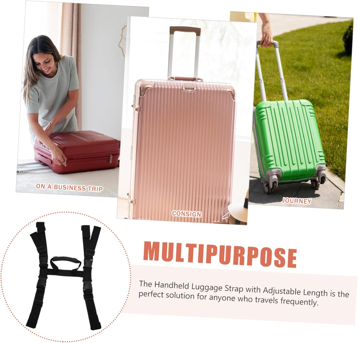 SEWOART Luggage Handle Strap Elastic Belt for Motorcycle Bike Straps Cargo Luggage Elastic Rope image number 5