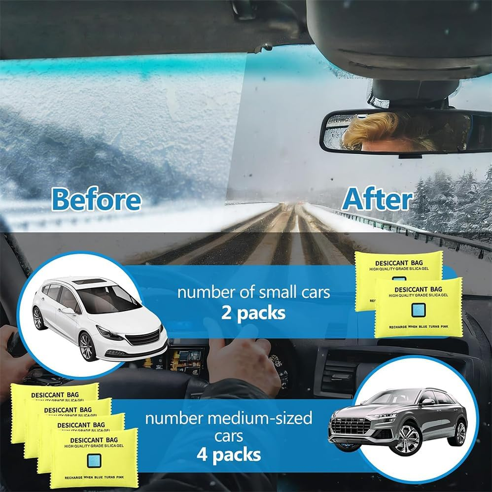 4 Packs 200G Silica Gel Desiccant Moisture Absorbing Bag for Storage Bin, Reusable, Eliminates Moisture in Humid Conditions,Purifying the Air and Removing Formaldehyde, Will Change Color image number 1