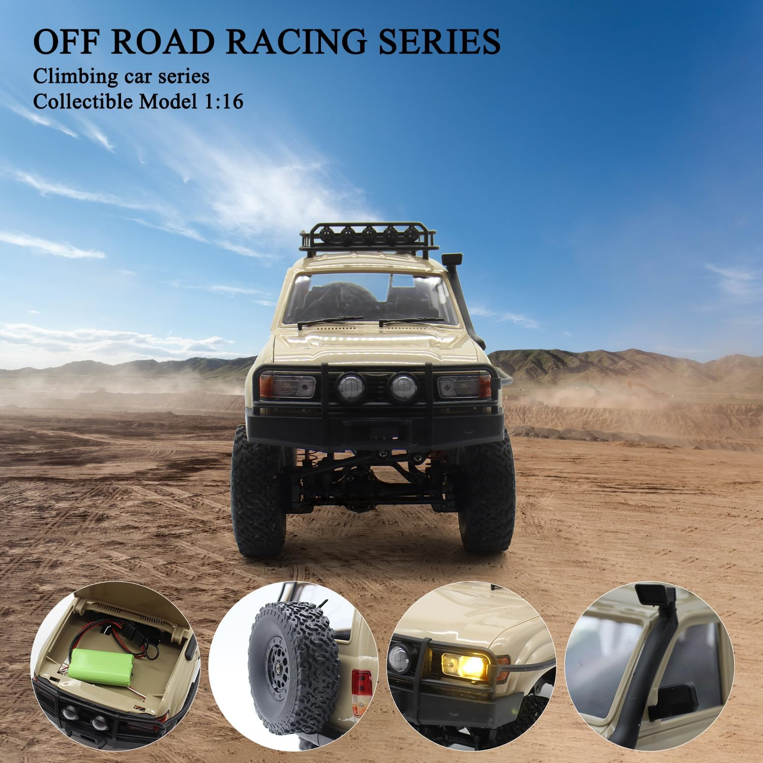 Spobot Remote Control Truck 2.4G 4WD Land LC SUV Car,Rc Off-Road Vehicle for All Terrain Radio Control Rock Climb Car for Adults and Kids Toy Hobby image number 2