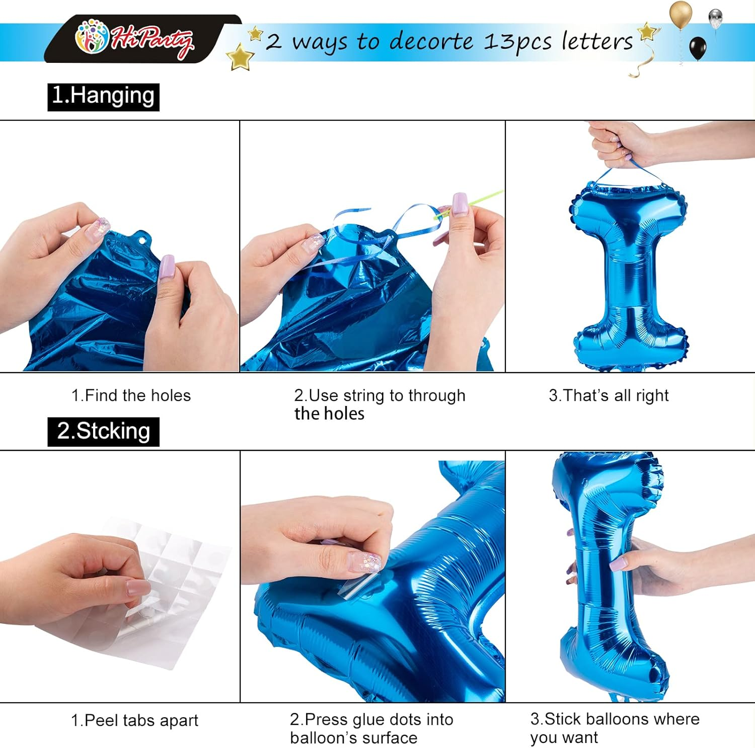 Hiparty Birthday Balloons Party Kit US9B image number 2
