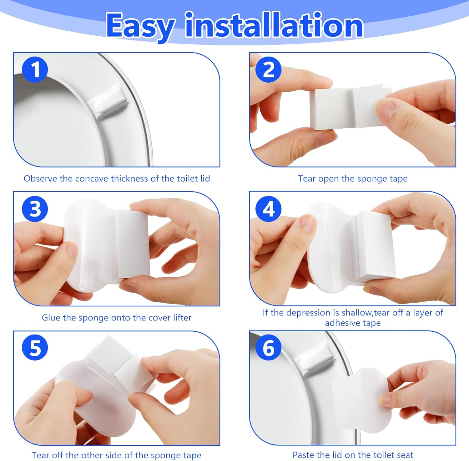 JINGIHE 9Pcs Toilet Lid Lifter, Toilet Seat Lid Handle Cover Lifter, Avoid Touching Bathroom Seat Lifter for Families Home, Hotel, Office, Restaurant and Bathroom Accessories(3 Colors) image number 3