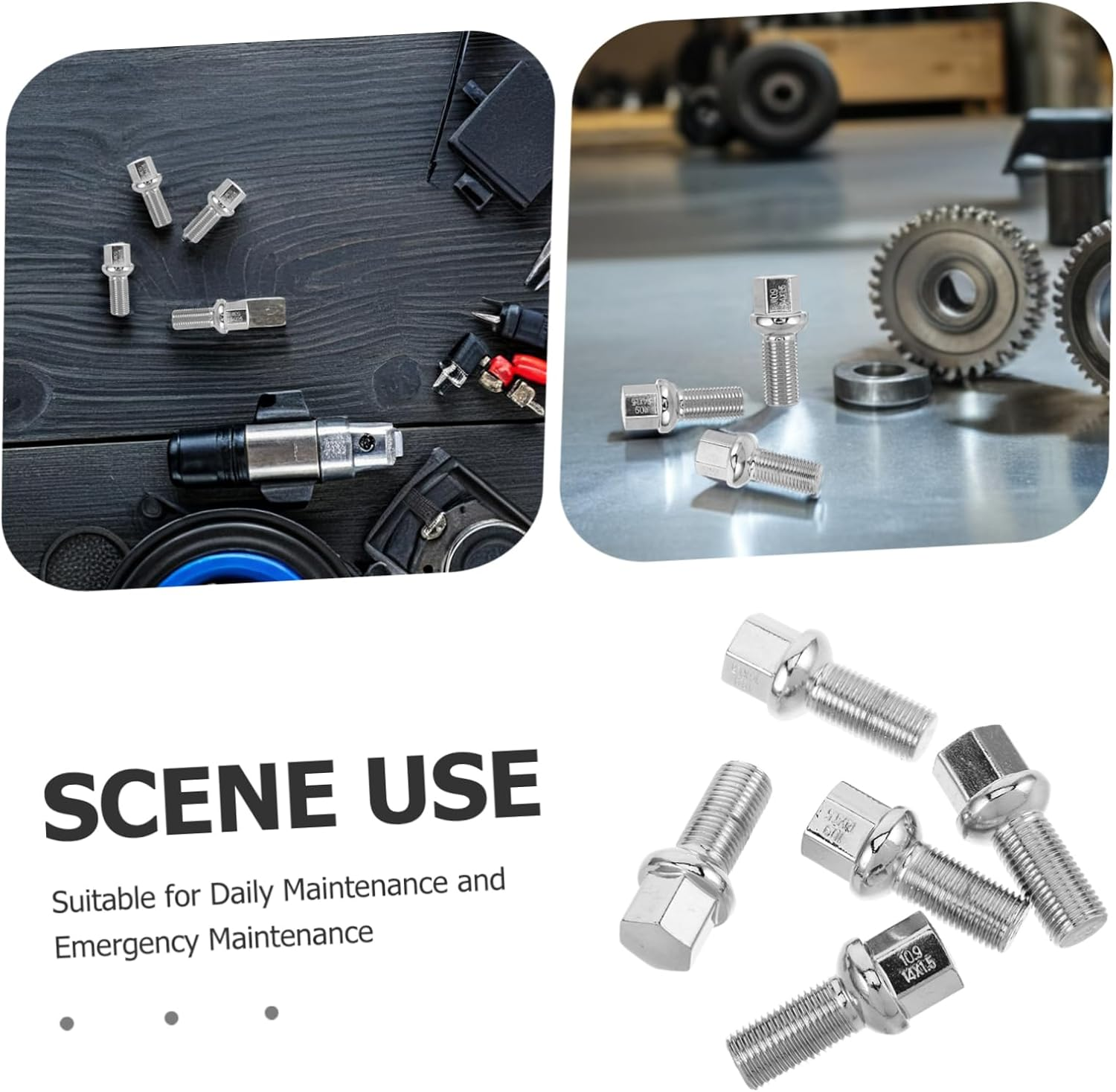 5Pcs Chrome Wheel Hub Bolts with Dual Seat Structure Fit Lug Nut Replacement for Car Tires Enhanced Corrosion Resistance for Maintenance and Emergency Repairs image number 6