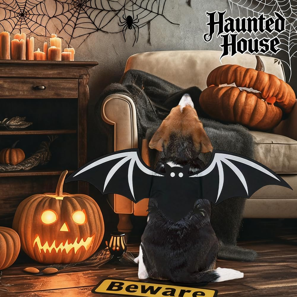 Halloween Pet Bat Wings, Cat Bat Costume, Adjustable Dog Bat Wings, Halloween Party Cosplay Decoration Pet Costume