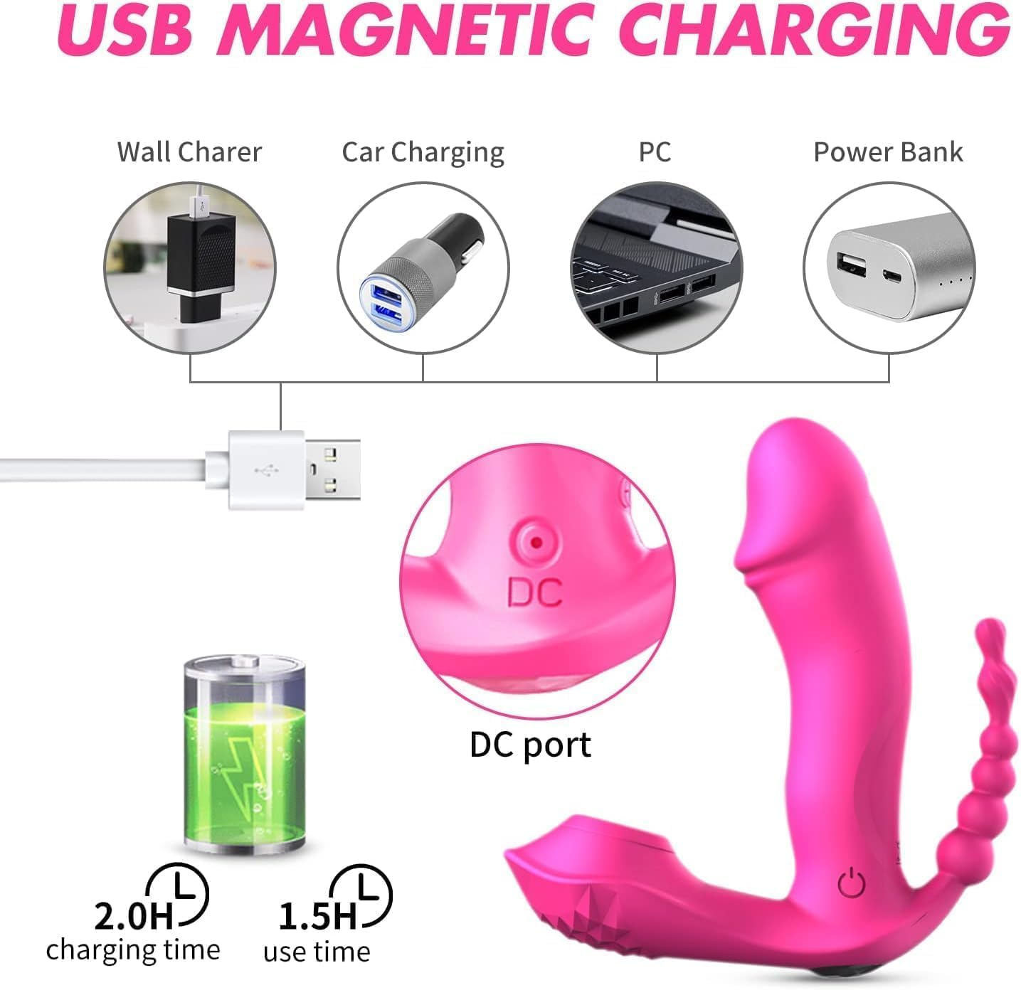 Toy for Women - Juguete Chupador De Cl&iacute;toris Rosa Con 10 Ventosas Intensas - Juguete Sexual Rosa Con Lengua Y Succi&oacute;n - Recargable Estimulador De Pezones De Cl&iacute;toris Regalos De Cumplea&ntilde;os