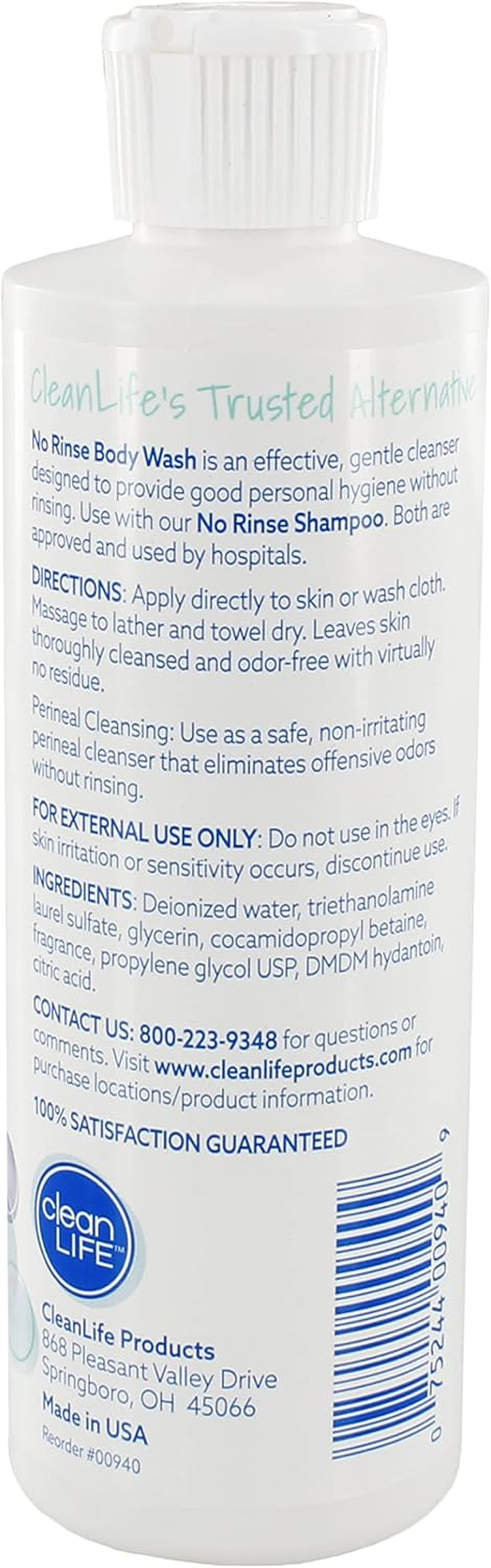 No-Rinse Body Wash, 8 Fl Oz - Leaves Skin Clean, Moisturized and Odor-Free, Rinse-Free Formula image number 5