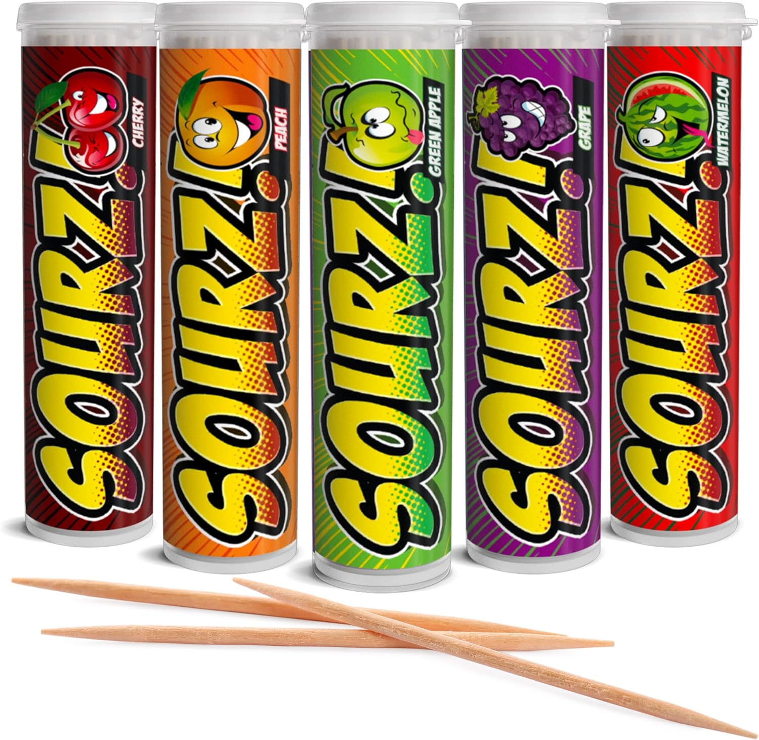 Xero Picks - Sourz Infused Flavored Toothpicks for Long Lasting Fresh Breath - 100 Picks - 5 Pack - Variety Pack image number 2