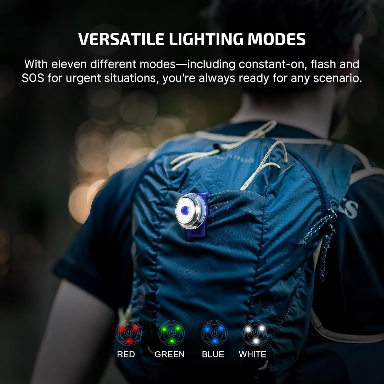 OLIGHT Gober 2 LED Rechargeable Warning Beacon Light Combination Emergency Safety Light, Magnetic Base, Six Color Modes & Synchronized Flash for Hiking, Running, Pet Tracking (Blue) image number 1