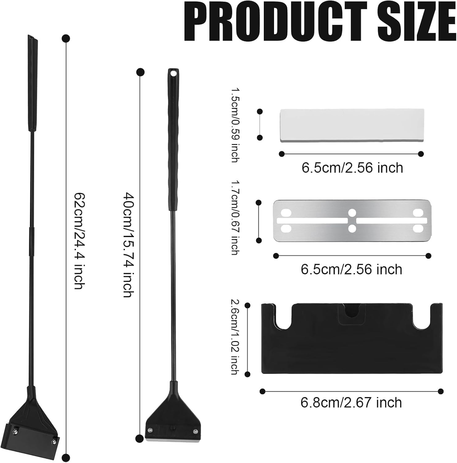 Fish Tank Scraper, 25PCS Algae Remover Fish Tank Glass Cleaner with 20 Replaceable Blades, Aquarium Glass Scraper Fish Tank Scraper Cleaner Long Handheld for Fish Reef Plant Glass Aquarium Cleaning image number 3
