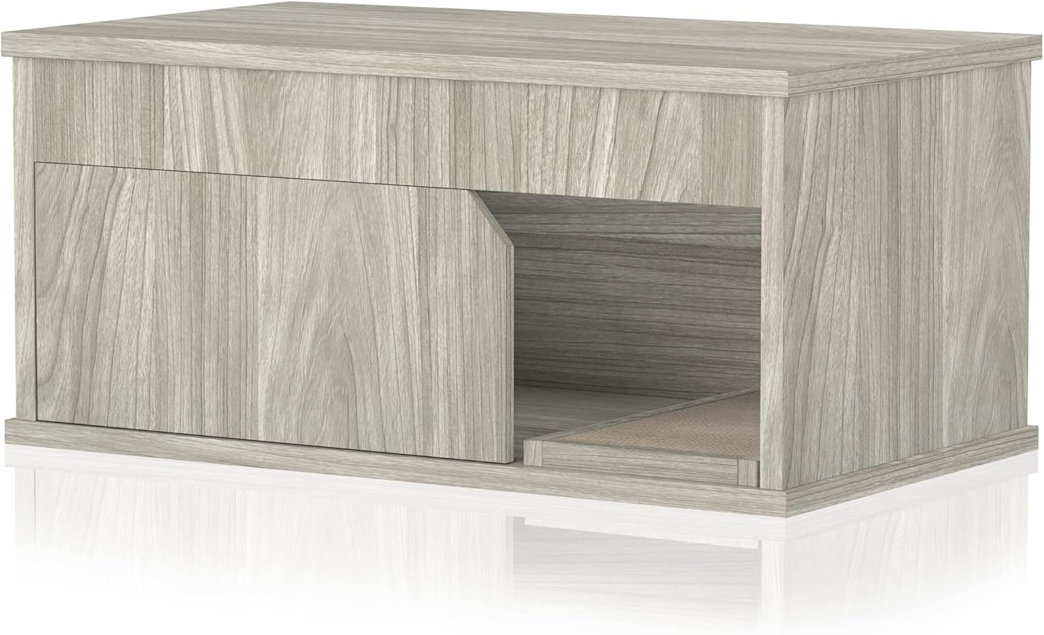 WAY BASICS Cat Litter Box Enclosure Hidden Cat Furniture, Aspen Grey image number 6