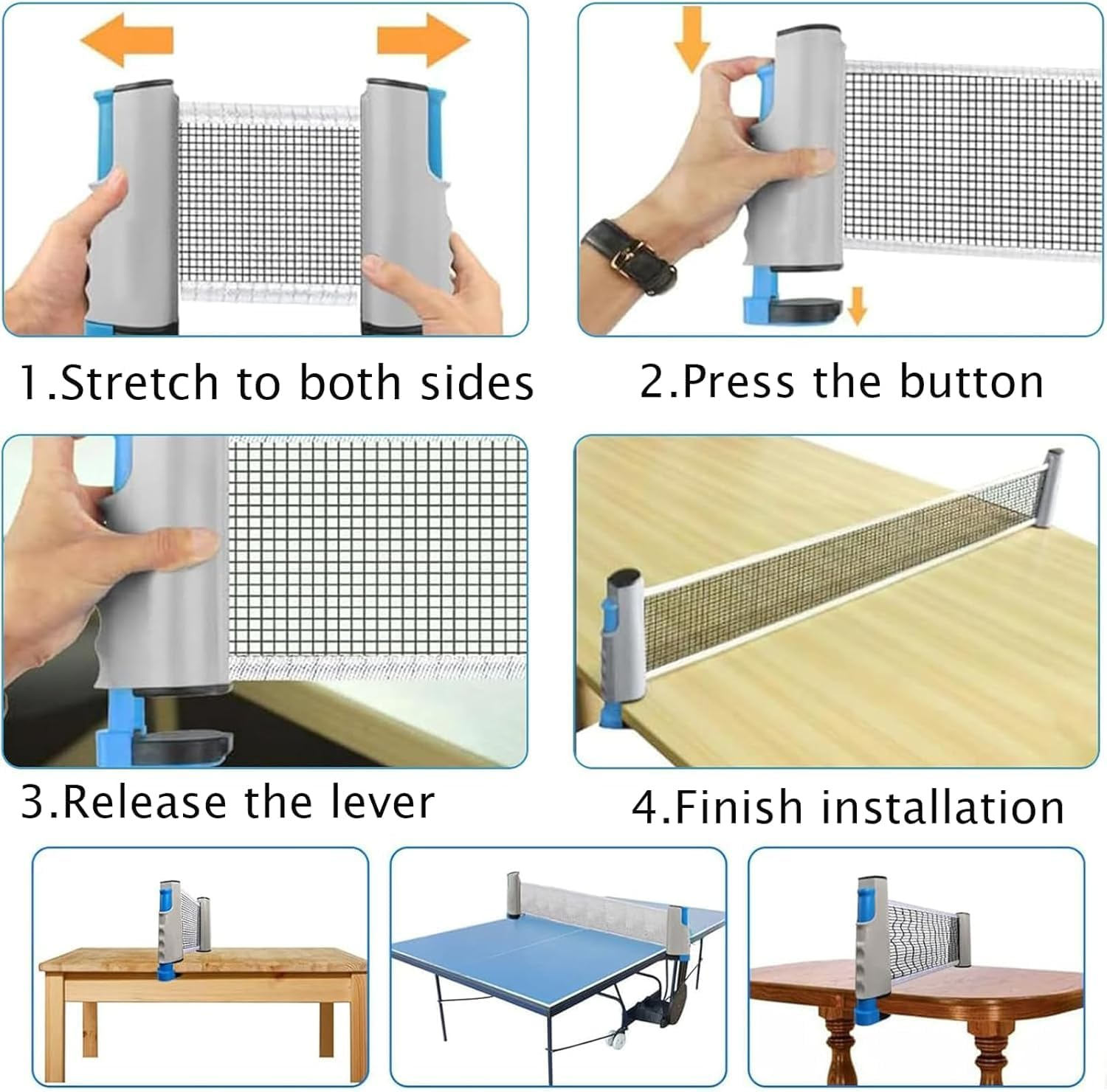 Retractable Table Tennis Net Replacement, Portable Ping Pong Net,170Cm image number 2