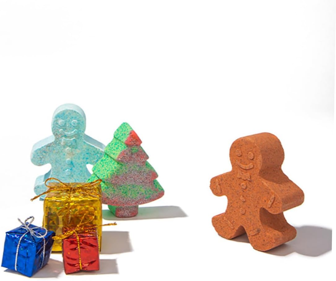 Anneome 6Pcs Gingerbread Man Bath Salts for Boys and Girls for Christmas for Family Fun