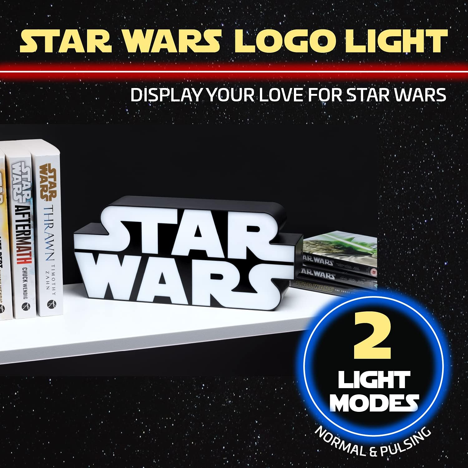 Paladone Star Wars Logo Light, Wall Mountable and Freestanding, Officially Licensed Merchandise image number 2