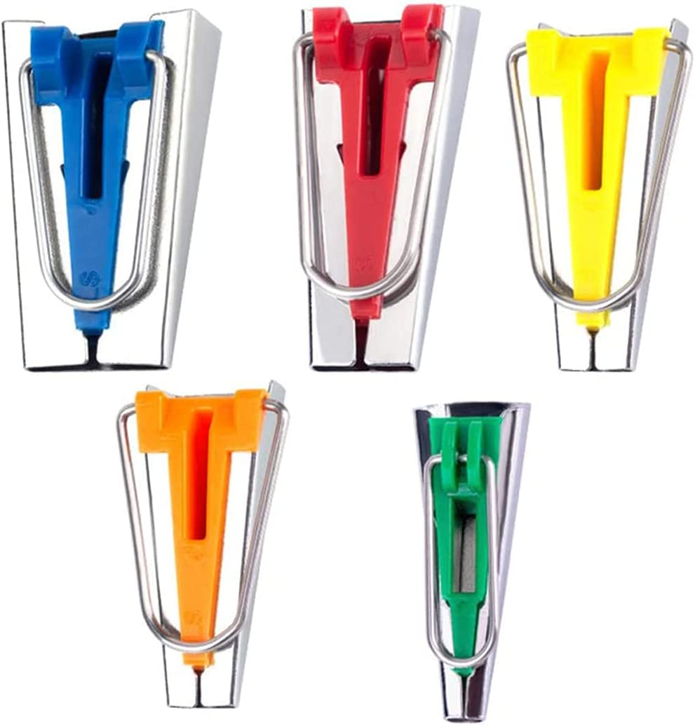 Bias Tape Makers Kit of 5 Sizes 1/4" 3/8" 1/2" 3/4" 1" DIY Quilting Tools Kit for Fabric Sewing and Quilting image number 3