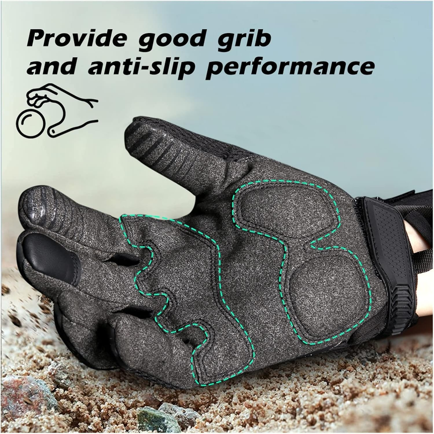 KANGYEBAIHUODIAN Motorcycle Full Finger Gloves Enduro Motocross Pit Biker Riding Motorbike Racing Protective Gear MTB BMX Moto Glove Men Women (Color : A9 Camoblack, Size : XL) image number 5