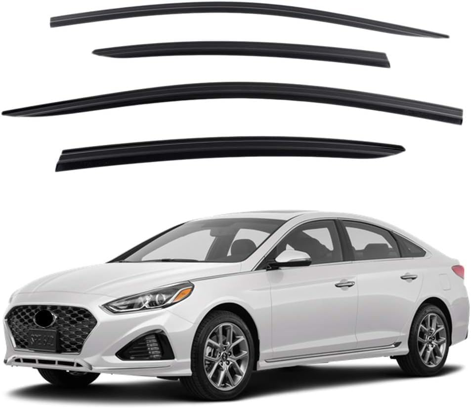 Safe Smoke Window Visor Sun Rain Vent Guard 4 Pcs Set Compatible with Sonata 2015-2018 Out Channel Visor