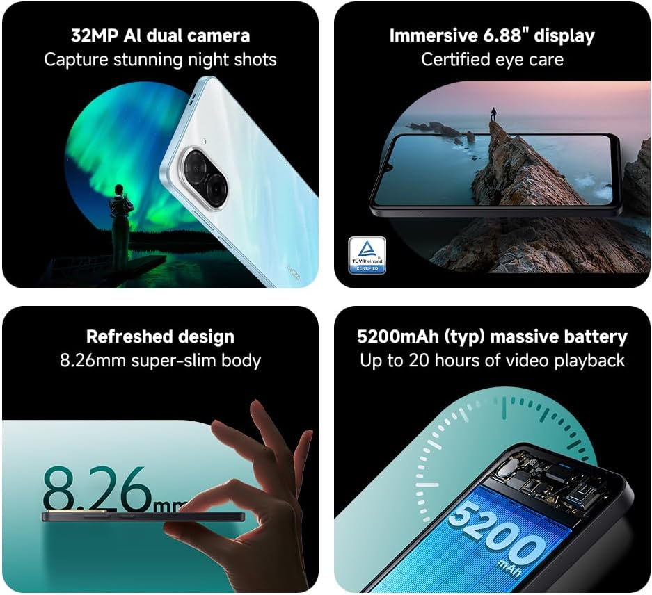 Xiaomi Redmi A5 Smartphone &ndash; 3GB+64GB, 6.52" HD+ Display, 5000Mah Battery, Android 13 Go Edition, Dual SIM &ndash; Green