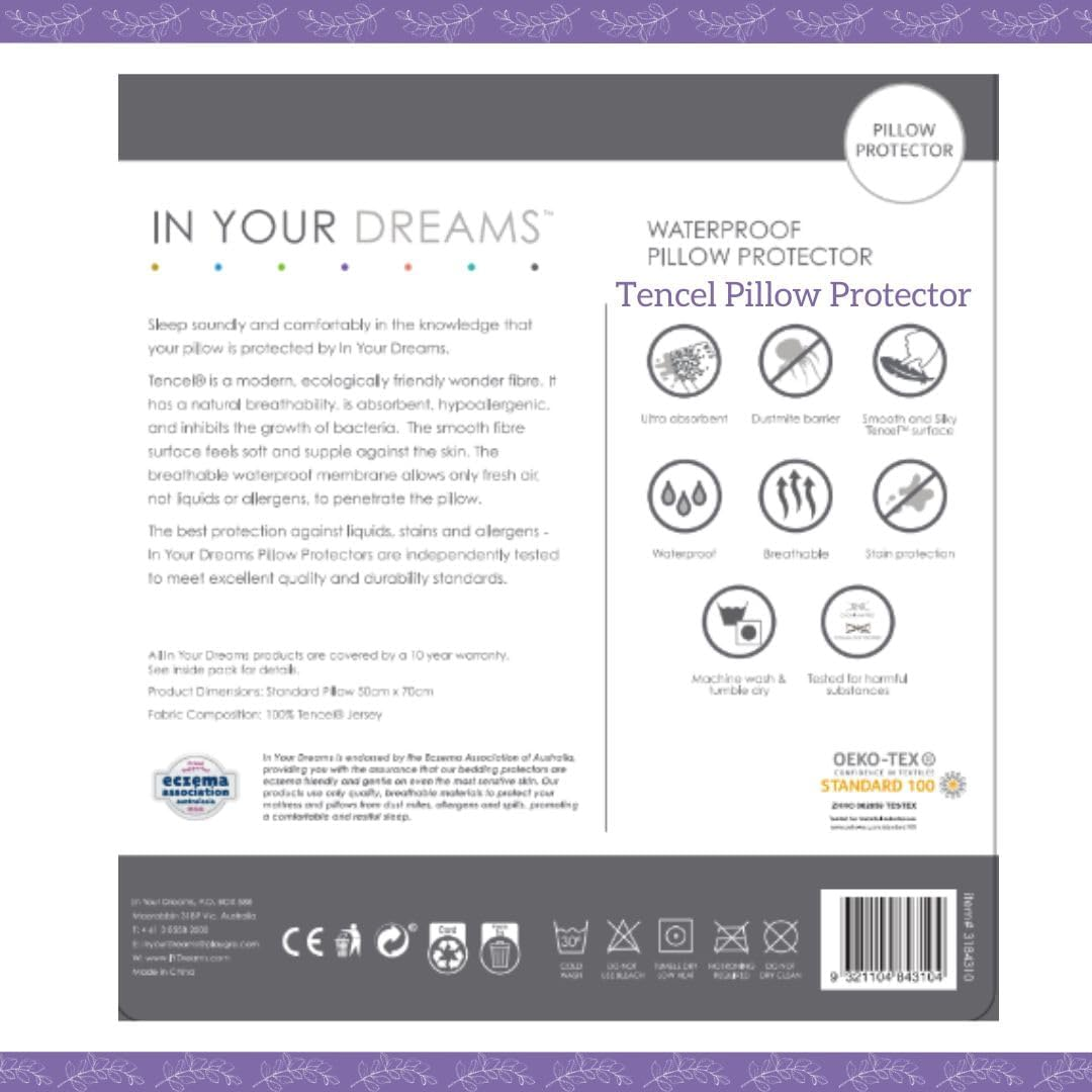 In Your Dreams Tencel Waterproof Pillow Protector, White
