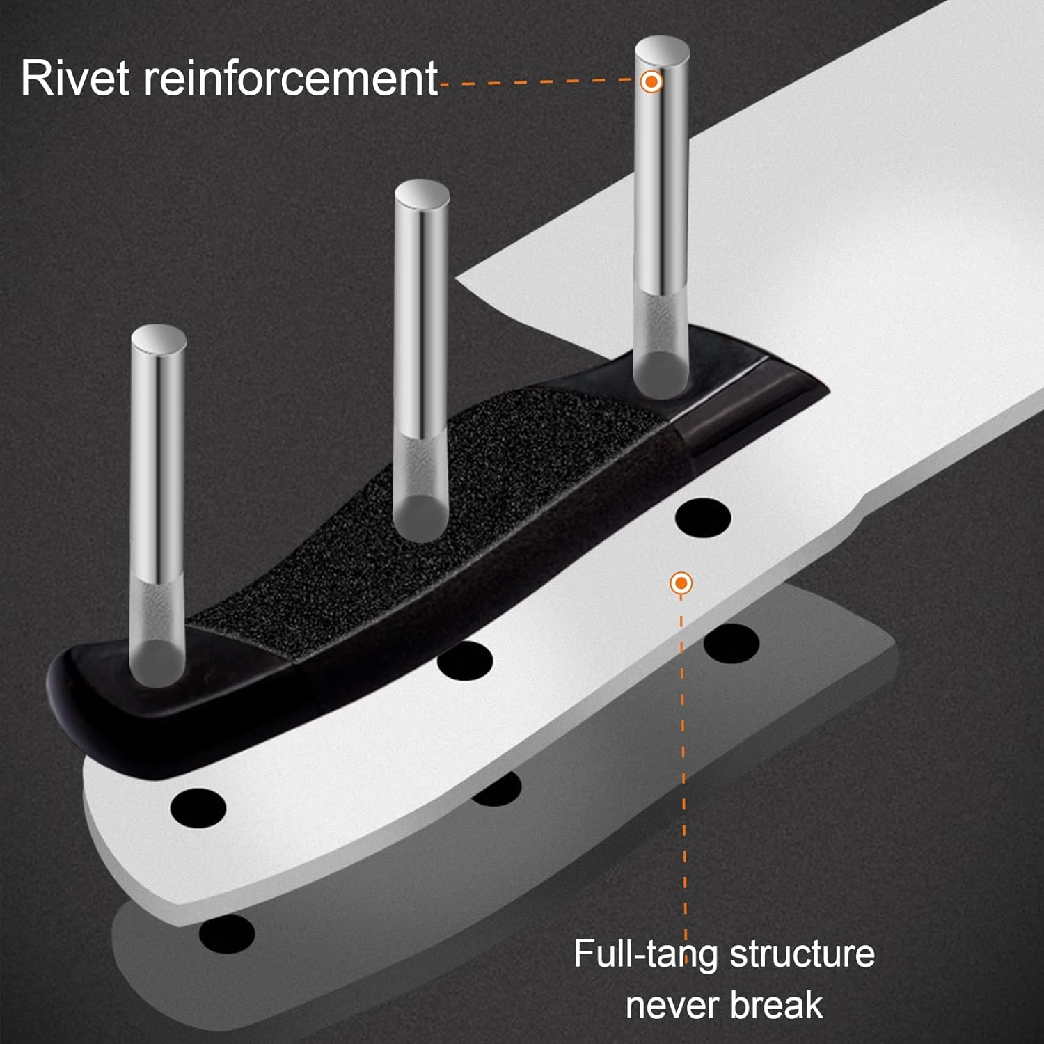 TJ POP Lightweight Meat Cleaver Knife 7.16 Inch, Ultra Sharp Chinese Chef'S Knives, Full-Tang Vegetable Cleaver Chinese Kitchen Knife, Stainless Steel Blade Thickness 2.1 Mm, TJ SEGA Series TC17068 image number 4