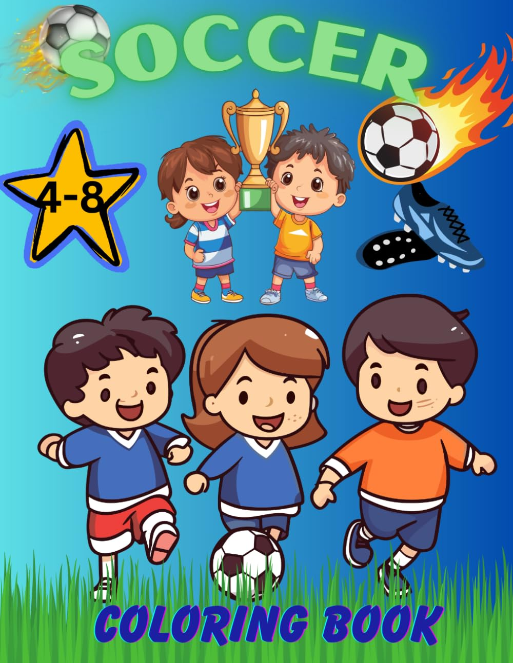 Soccer Coloring Book for Kids Ages 4-8.: Perfect Gift for Any Children Who Likes Soccer. image number 1