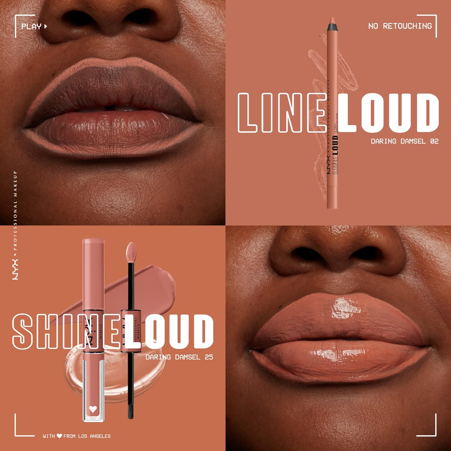 NYX Professional Makeup Line Loud Lip Pencil - DARLING DAMSEL (Pack of 2) image number 5