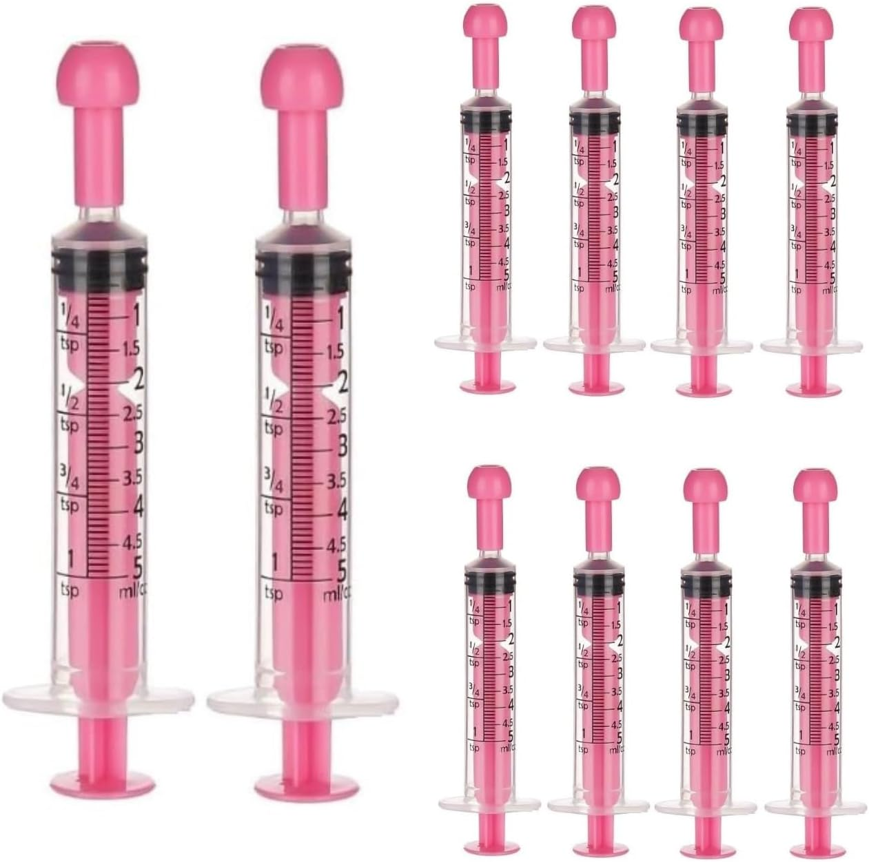 10 Capped Pink Oral Syringes, Sterile, Individually Packaged, for Oral Administration to Infants, Adults, and Animals in Scientific Laboratories, Liquid Dispensing (5Ml) image number 5